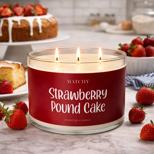 Matchy Strawberry pound cake Candle