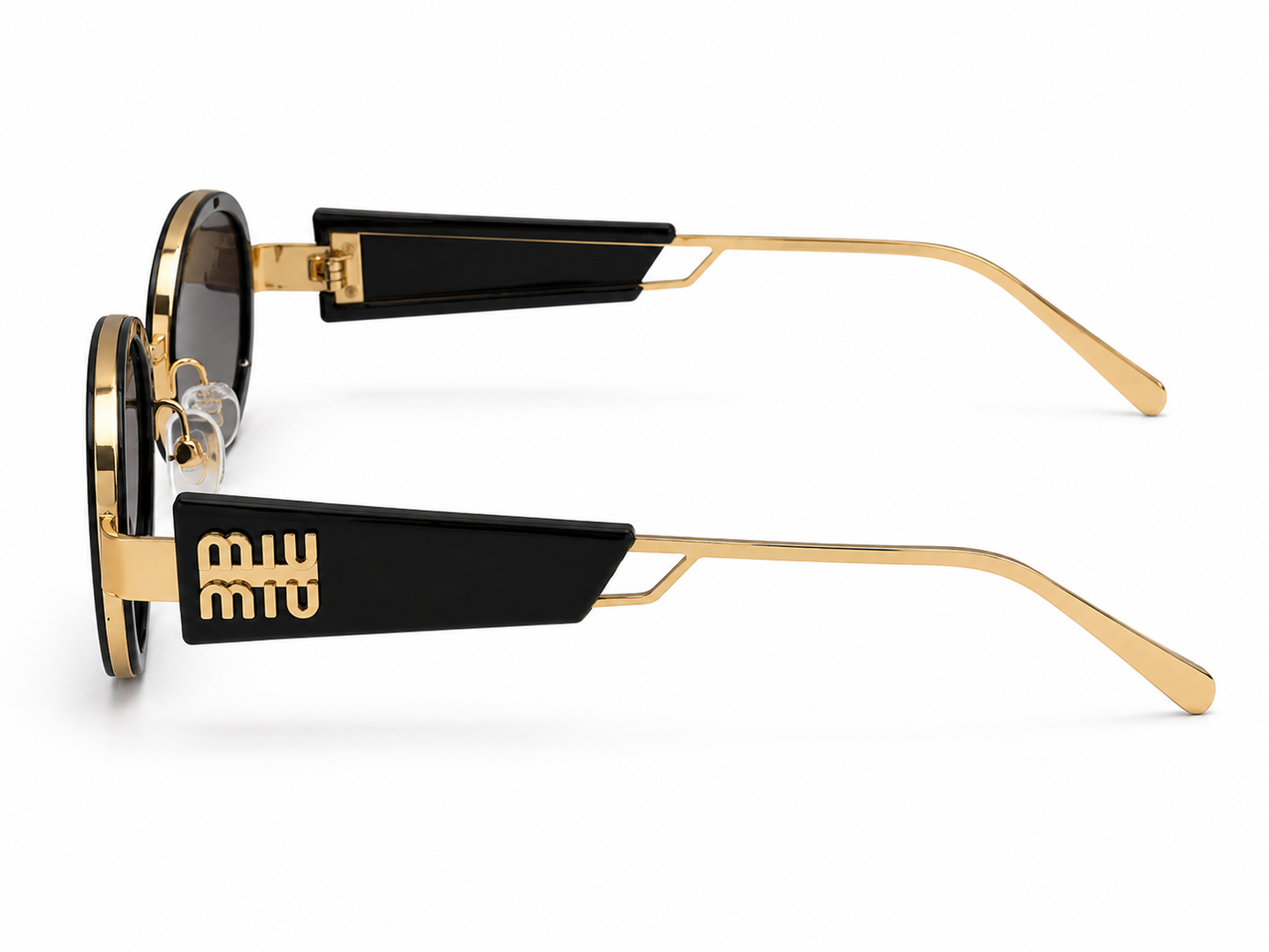 Miu Miu Metal Round Gold x Black