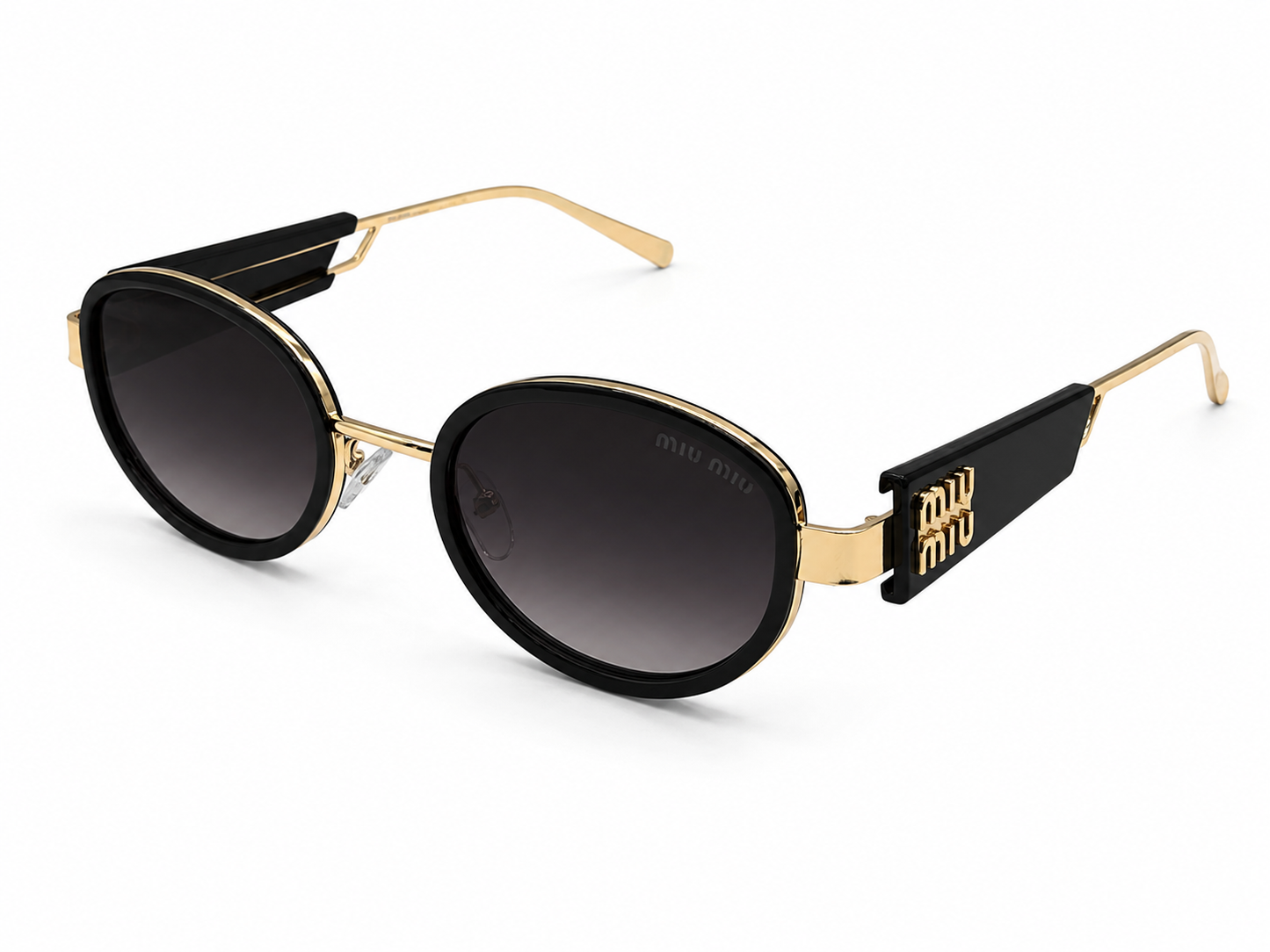 Miu Miu Metal Round Gold x Black